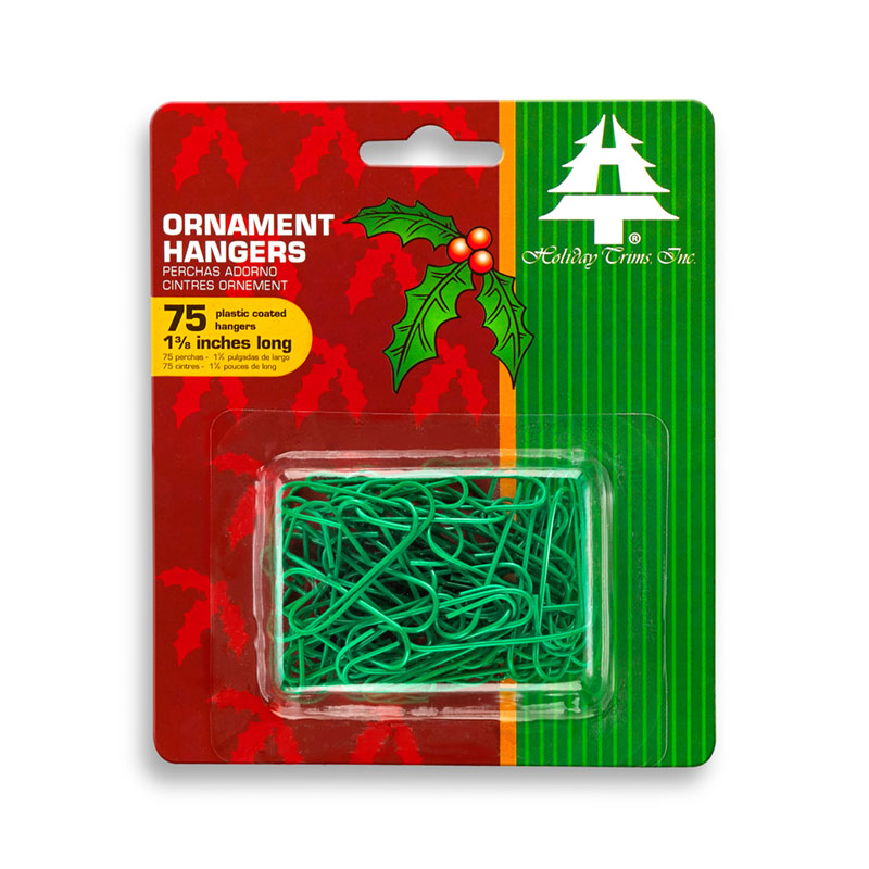 3928000 - Regular Ornament Hooks, 75 Ct., Green