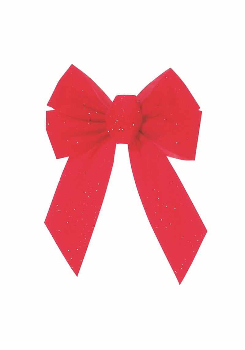 6071 - Red Velvet Gold Glittered Bow – 5 Loop, 10" x 13"