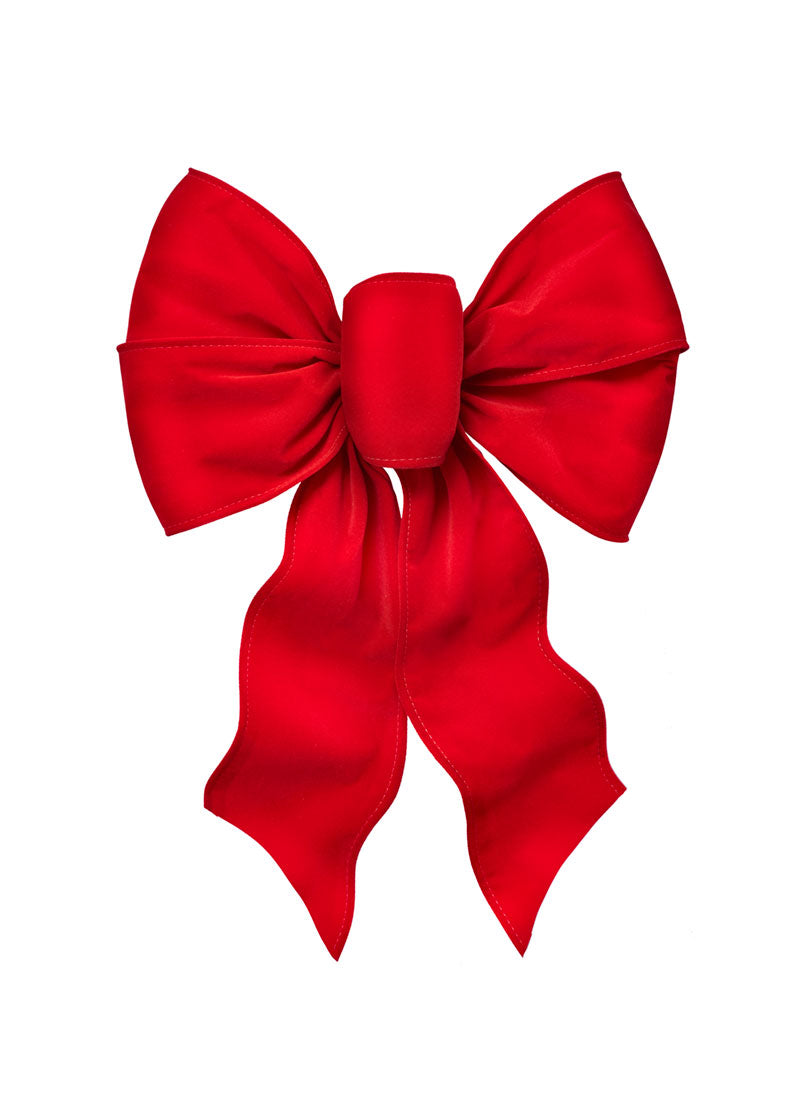 7371 - Red Velvet Deluxe Bow – Wired, 5 Loop, 12" x 18"