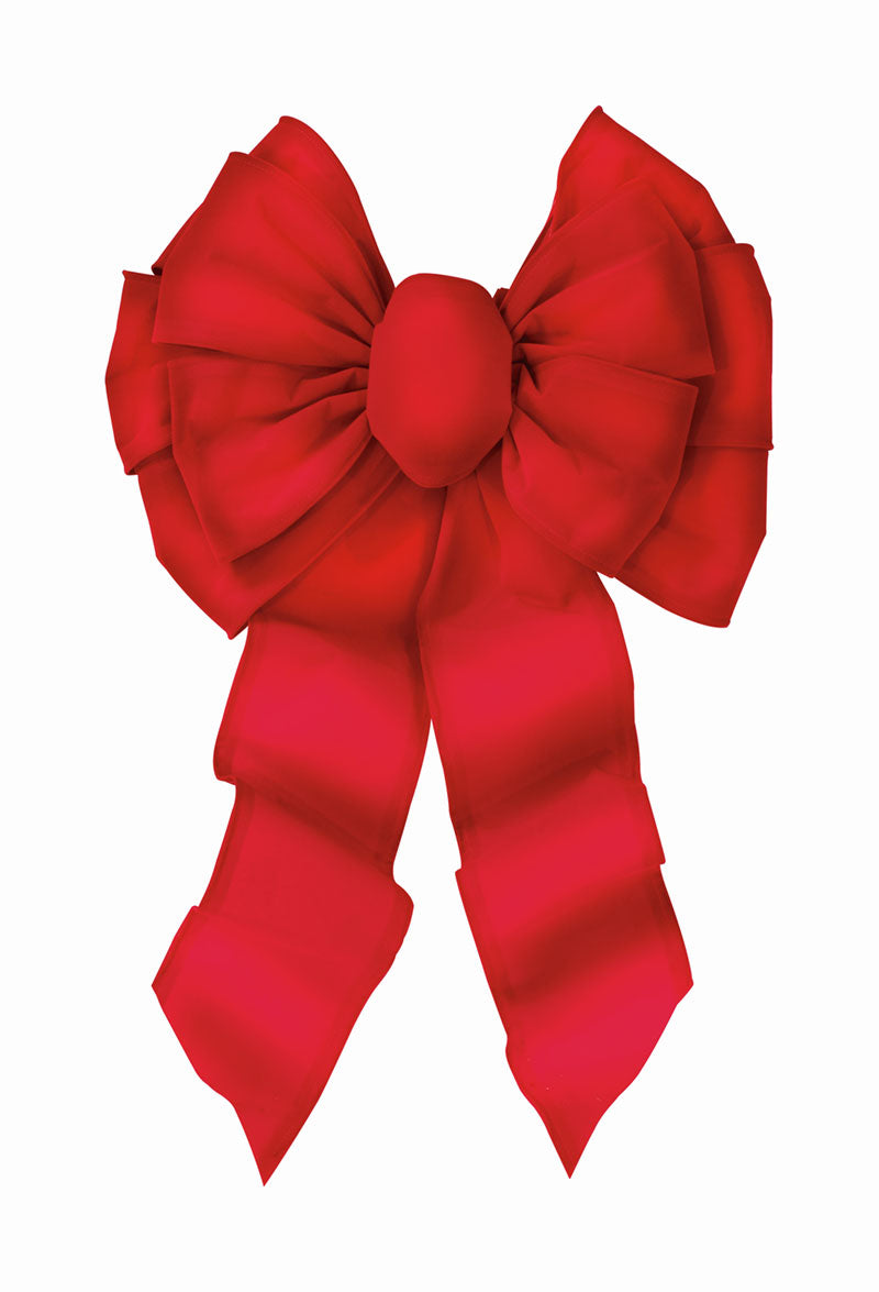 7372 - Red Velvet Deluxe Bow – Wired, 11 Loop, 14" x 28"