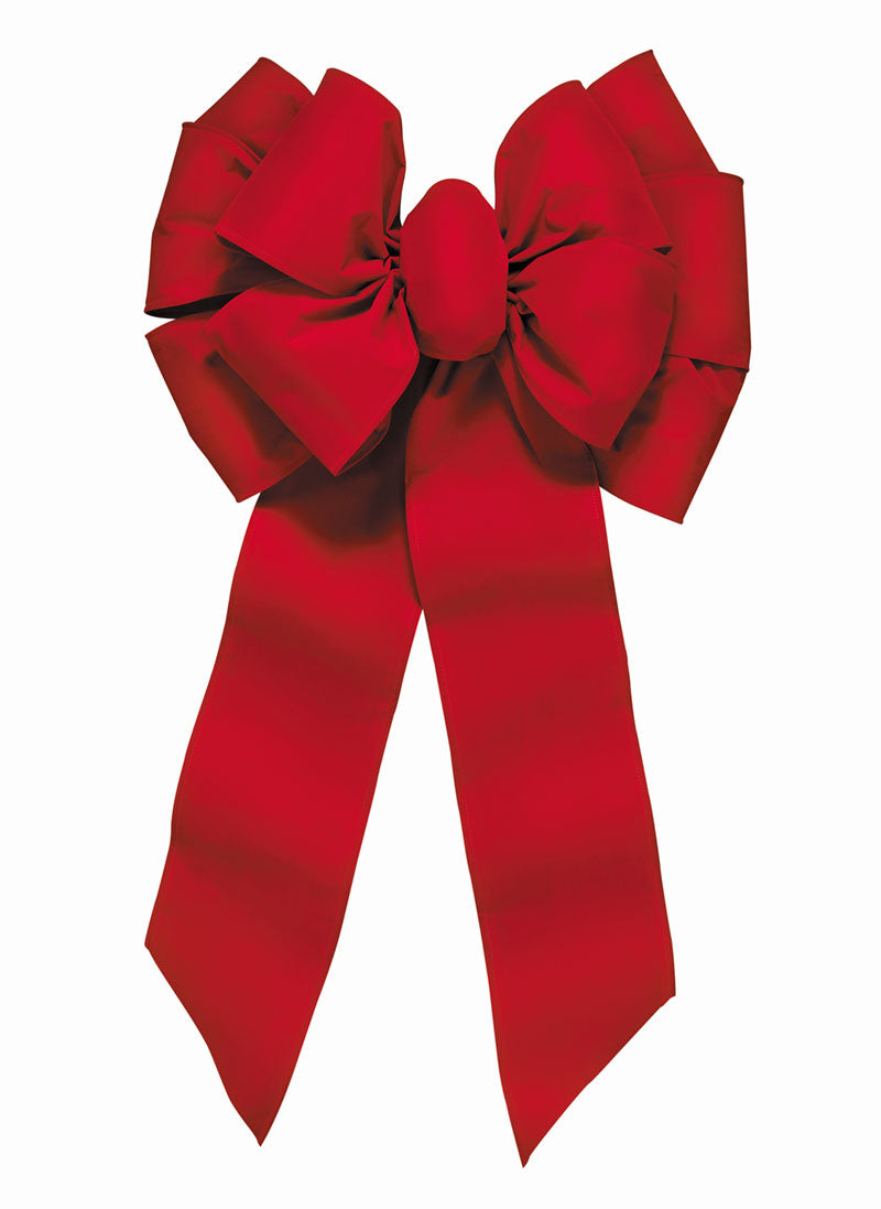 7376 - Red Velvet Deluxe Bow – Wired, 11 Loops, 18"x35"