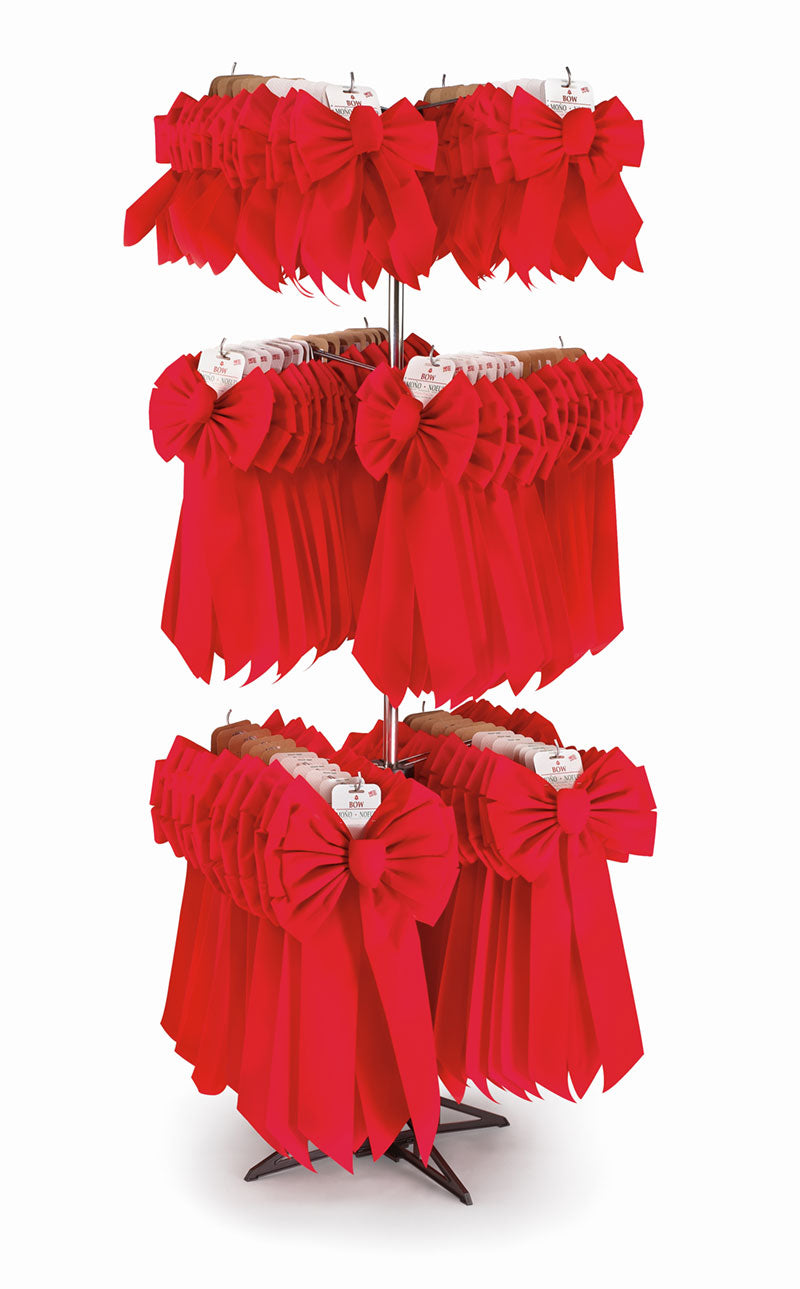 7428 - Red Velvet Bow Assortment with Rack – 116 PCs