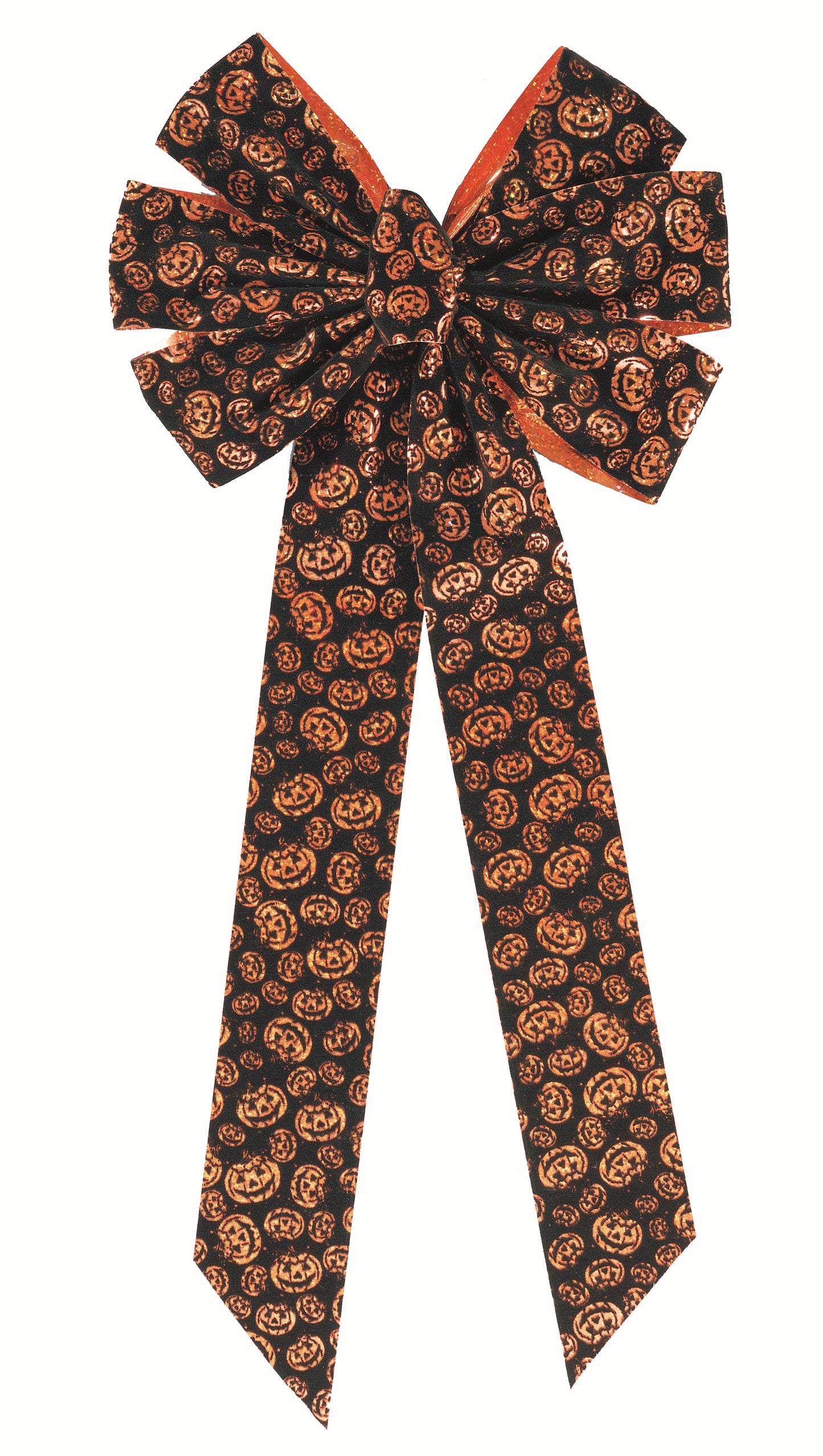 7664 Hologram Pumpkin Bow