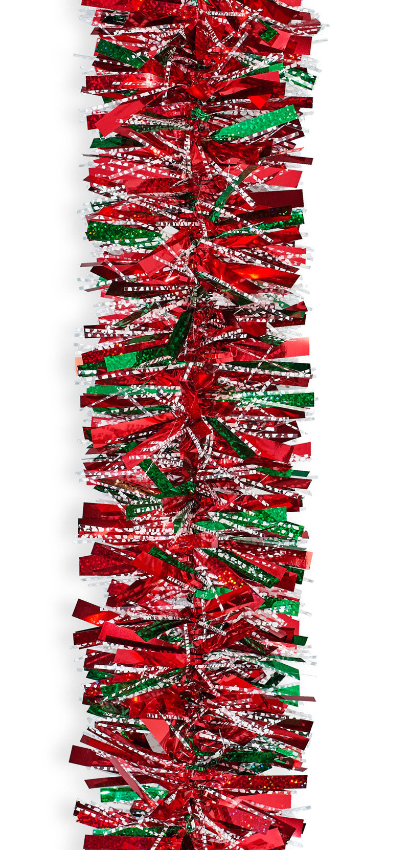 3581104 - Deluxe Deco Garland 4" x 10' Laser Red-Gr/Red/Snow