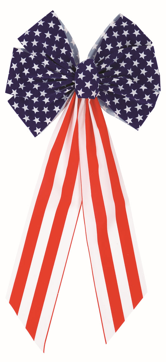 8313 Patriotic Velvet Bow – 7‑Loop, 14" x 28"